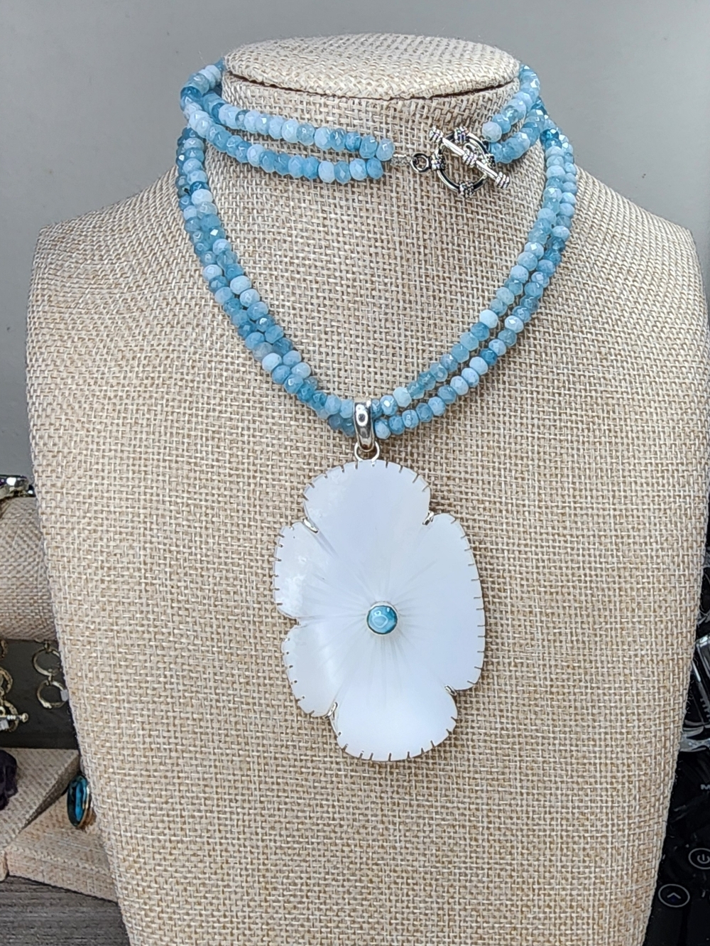 Handcrafted Larimar Set - Picture 3 of 6